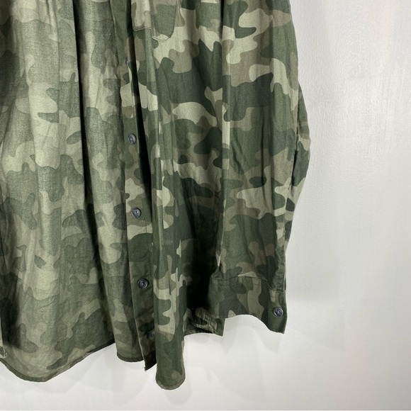 Eddie Bauer Boyfriend Fit 100% Cotton Camo Button Up Down Flannel Shirt Medium - Picture 2 of 5